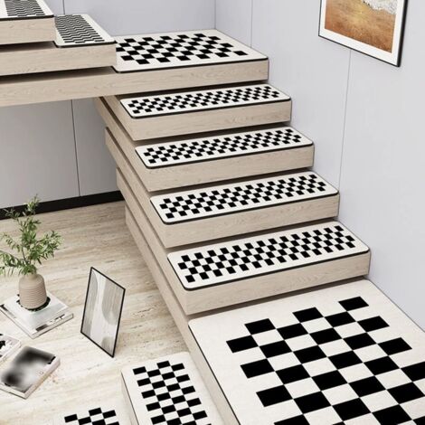 Alfombrillas antideslizantes para escaleras para mascotas y personas mayores, alfombrillas extraíbles, alfombrillas protectoras lavables para baño y cocina (5 piezas - 30 x 80 cm, Estilo D)