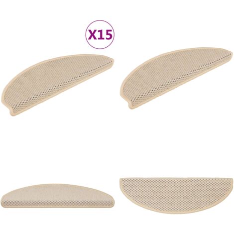 Alfombrillas autoadhesivas sisal 15 uds bereber 65x21x4 cm - Alfombras autoadhesivas - Alfombras de sisal