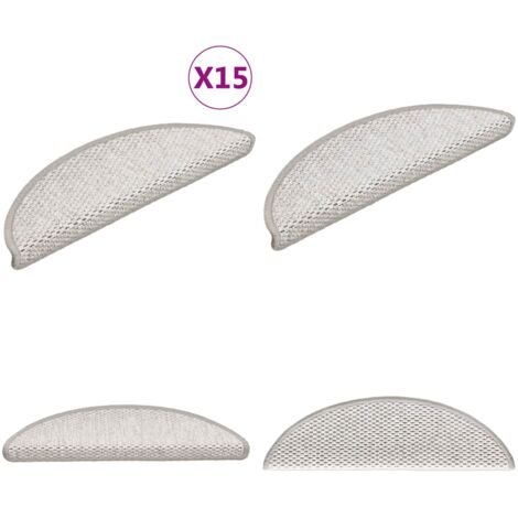 Alfombrillas autoadhesivas sisal 15 uds platina 56x17x3 cm - Alfombra autoadhesiva - Alfombra sisal