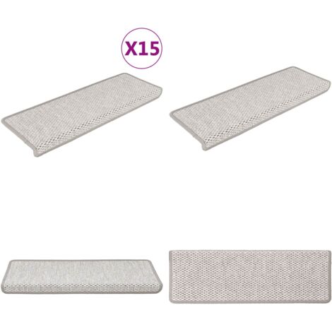 Alfombrillas autoadhesivas sisal 15 uds platina 65x21x4 cm - Alfombras autoadhesivas - Alfombras sisal