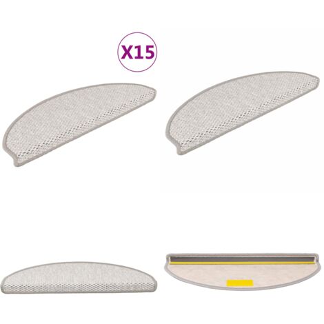 Alfombrillas autoadhesivas sisal 15 uds platina 65x21x4 cm - Alfombras autoadhesivas - Alfombras sisal