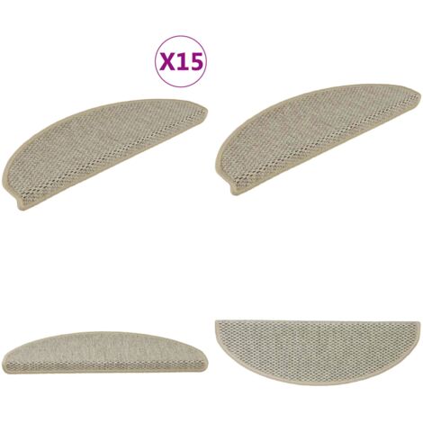 Alfombrillas autoadhesivas sisal 15 uds verde claro 56x17x3 cm - Alfombras autoadhesivas - Alfombras para casa