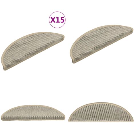 Alfombrillas autoadhesivas sisal 15 uds verde claro 56x17x3 cm - Alfombras autoadhesivas - Alfombras para casa