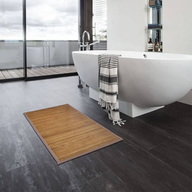 

Alfombrillas de bano 4 unidades bambu marron 60x90 cm