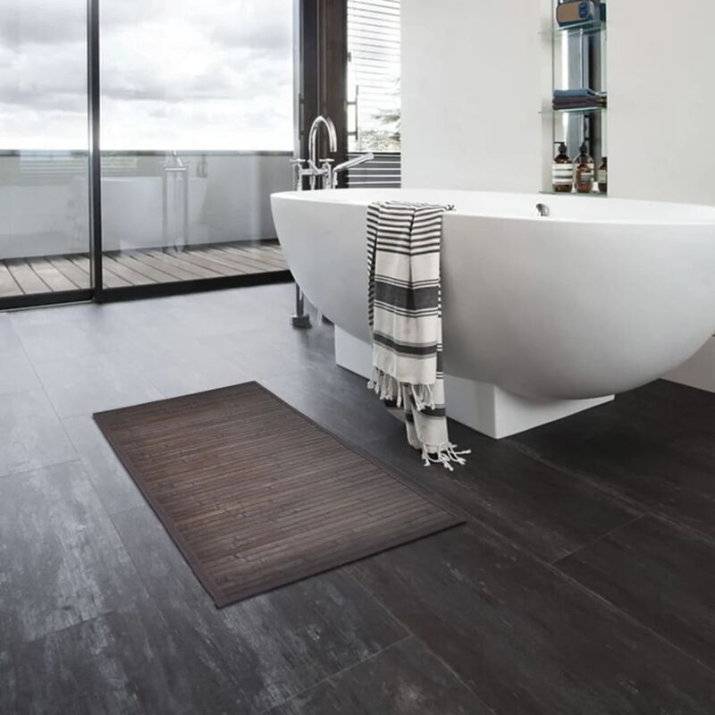 

Alfombrillas de bano 4 unidades bambu marron oscuro 40x50 cm