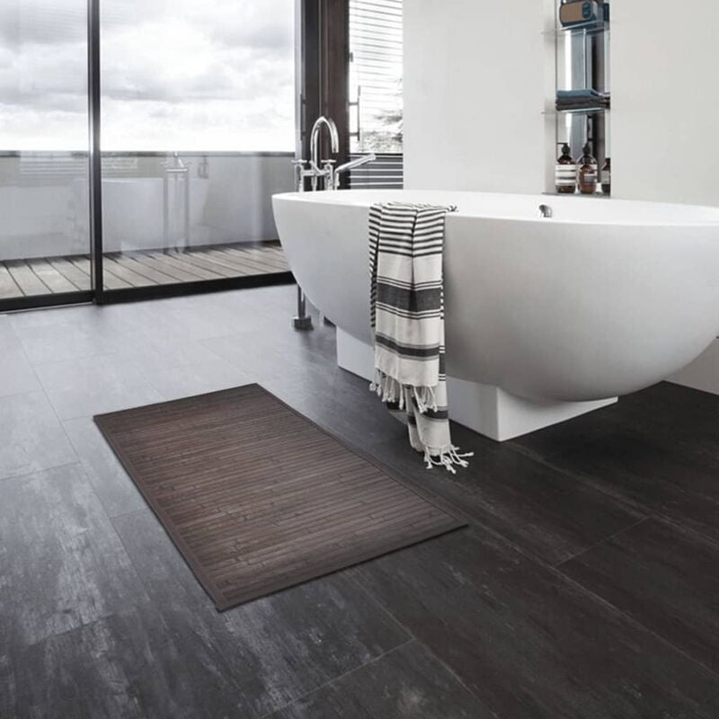 

Alfombrillas de baño 8 unidades bambú marrón oscuro 40x50 cm