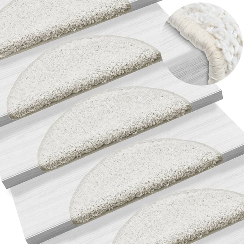 

Alfombrillas de escalera 15 unidades blanco 56x20 cm