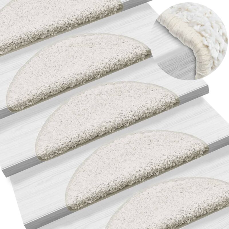 

Alfombrillas de escalera 15 unidades blanco 56x20 cm - Blanco