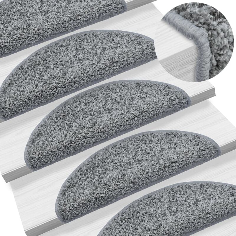 

Alfombrillas de escalera 15 unidades gris 65x25 cm - Gris