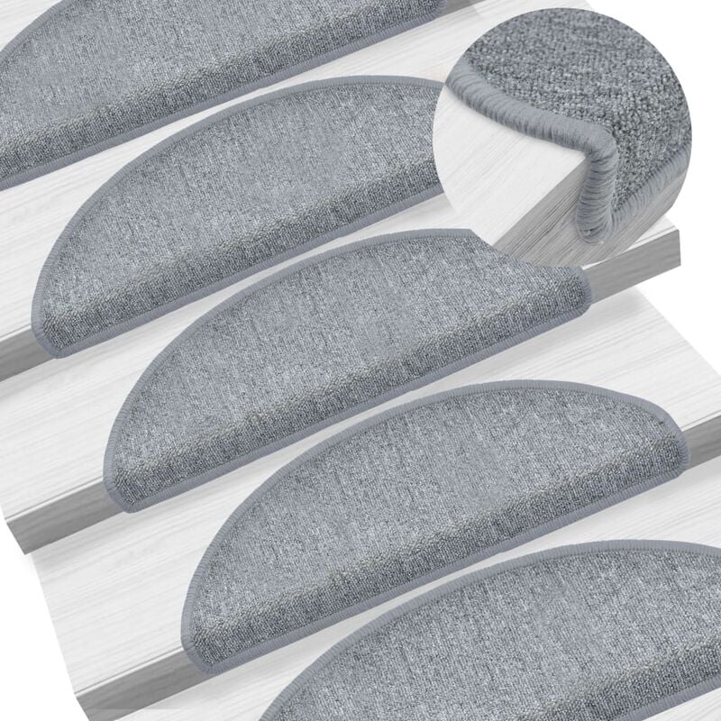 

Alfombrillas de escalera 15 unidades gris claro 65x24x4 cm