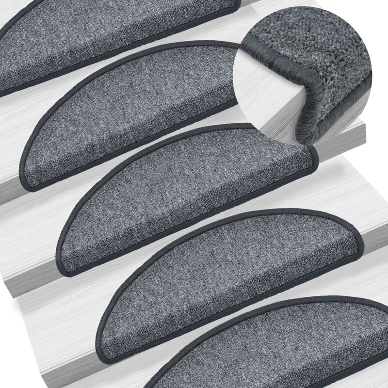 

Alfombrillas de escalera 15 unidades gris oscuro 65x24x4 cm - Gris
