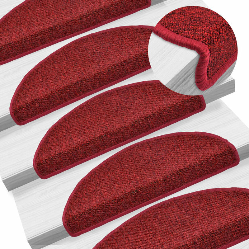 

Alfombrillas de escalera 15 unidades rojo burdeos 65x24x4 cm
