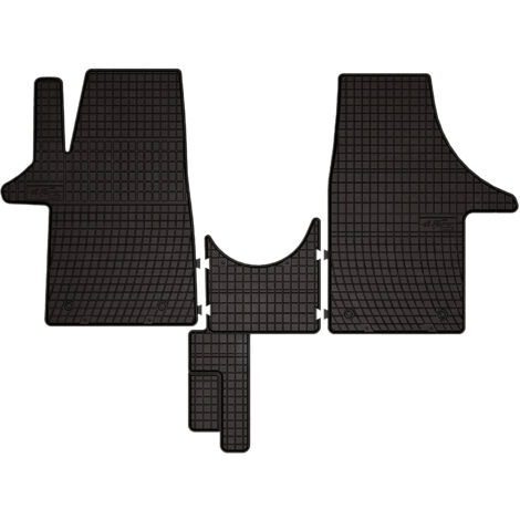 Alfombrillas de goma para Volkswagen Transporter T6 furgoneta (2015-2019) - negras, montadas