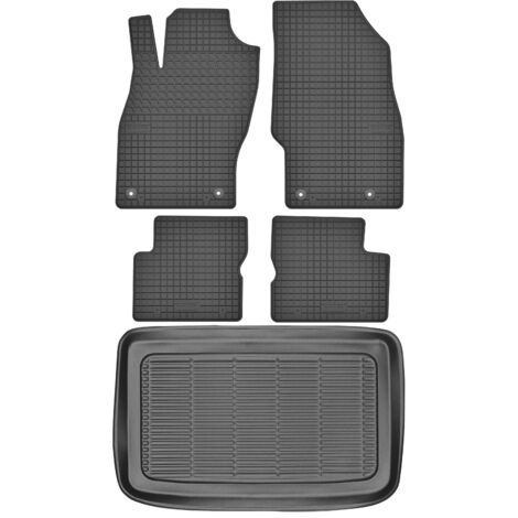 Alfombrillas de maletero MAX-MAT 911508 + MOTOHOBBY 141105 - Opel Corsa E Hatchback de 2015-2019, OP zona de pies delantera - Instaladas
