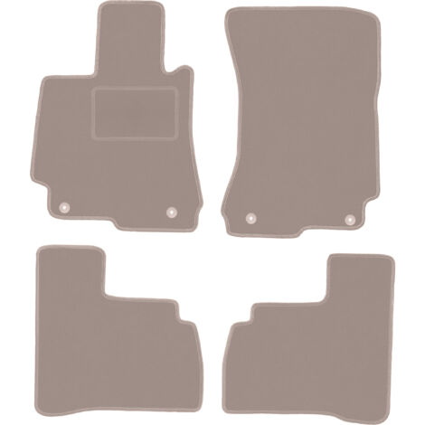 Alfombrillas de terciopelo beige para Mercedes W221 Clase S Sedán corto (2005-2013)