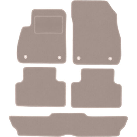 Alfombrillas de terciopelo beige para Opel Zafira C 7 plazas (2012-2019)
