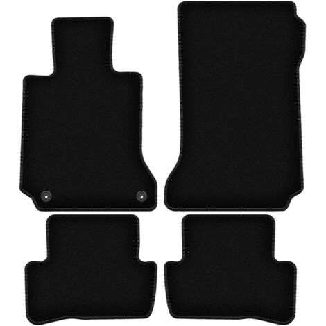 Alfombrillas de terciopelo negro BASIC para Mercedes C W204 sedán, familiar, coupé (2007-2014)