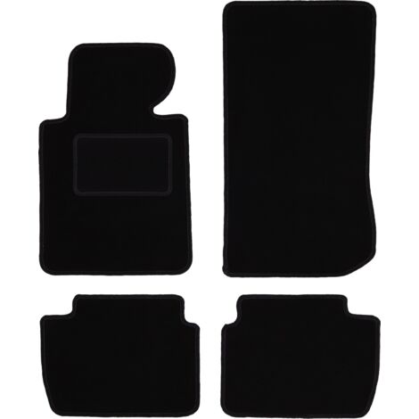 Alfombrillas de terciopelo negro para BMW 3 E46 compacto, coupé, sedán, familiar, touring (1998-2007)