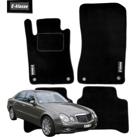 Alfombrillas de terciopelo para Mercedes W211 Clase E 4MATIC con bordado 2002-2009 B