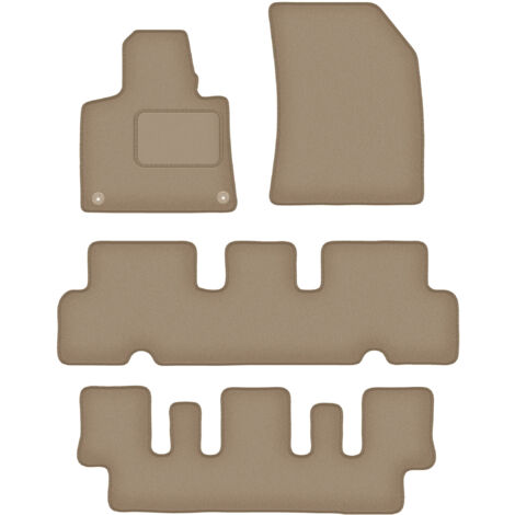 Alfombrillas de velour para Citroën C4 Grand Picasso II monovolumen 7 plazas (2013-2019) beige