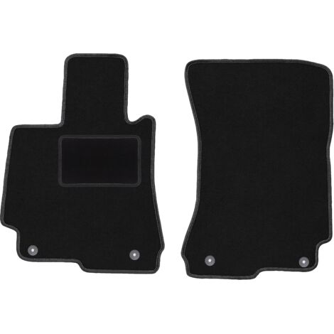 Alfombrillas delanteras negras para: Mercedes W221 Clase S Sedán corto (2005-2013)