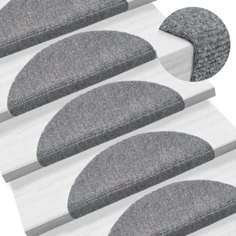 

Alfombrillas escaleras autoadherente 15 uds 54x16x4cm gris claro - Gris