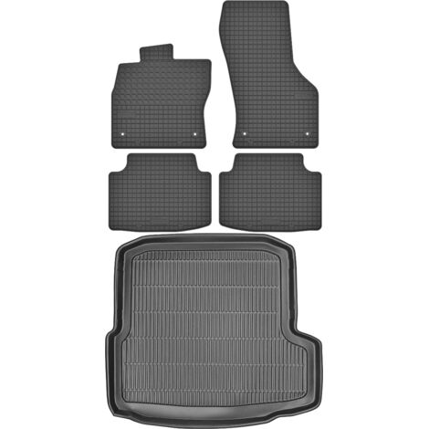 Alfombrillas maletero MAX-MAT 911911 + MOTOHOBBY 160303 - Skoda Octavia III Sedán de 2013-2020, espacio para pies delantero AV2 - Instaladas