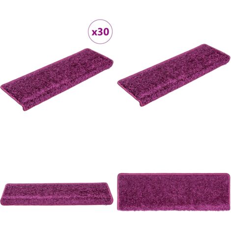 Alfombrillas para escaleras 30 unidades 65x21x4 cm violeta borde rectangular - Alfombras antideslizantes - Alfombras decorativas