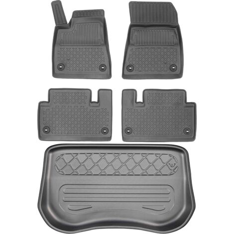 Alfombrillas para maletero ARISTAR 193865G + alfombrillas ARISTAR 603860 - Tesla Model 3 Sedán del 07.2017 al 06.2020 de aleación MS + BMW VELCRO delanteras y traseras - INSTALADAS