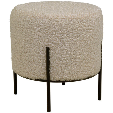 Alford Pouf imitiertes Lammfell graubraun.