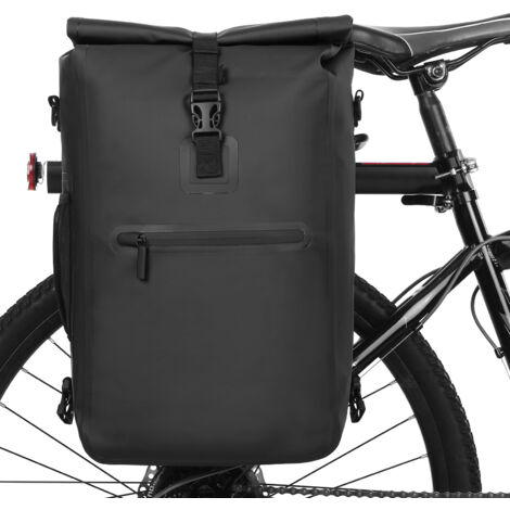 Alforja impermeable 3-en-1 bicicleta  Bolsa trasera portaequipajes  Mochila y bolso hombro  Compartimento portátil  Para ciclismo diario y outdoor