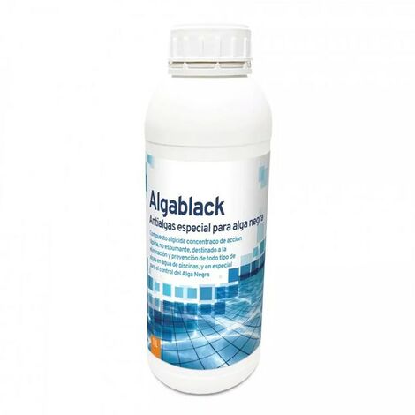 Algablack 1 L especial para algas negras  El antialgas piscina o el algicida es un producto utilizado para prevenir la aparición de las algas, bacterias y hongos causantes de coloración verdosas y