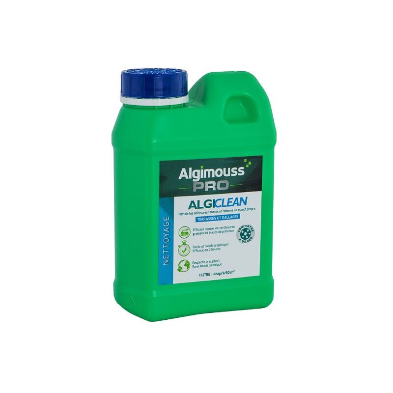 Algimouss - algiclean - 1 litre - Nettoyant et dégraissant dallages et sols ciment - concentré à diluer - 046001