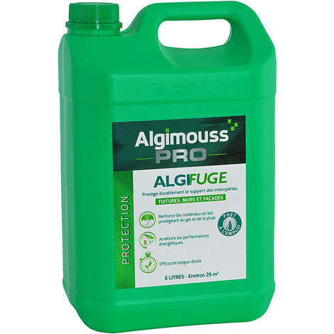 Algimouss – Imperméabilisant toitures et façades 5L – Protection hydrofuge contre intempéries – Compatible tuiles et briques – 47002