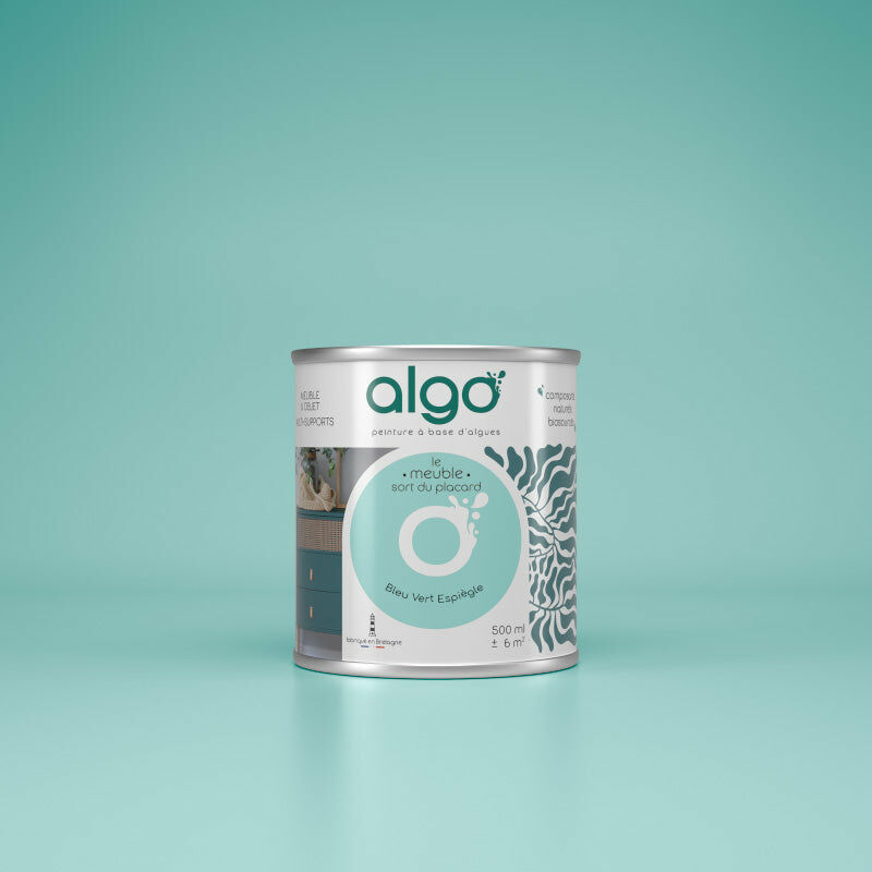 Peinture écologique Algo - Mat - Bleu Vert Espiègle - 0.5L