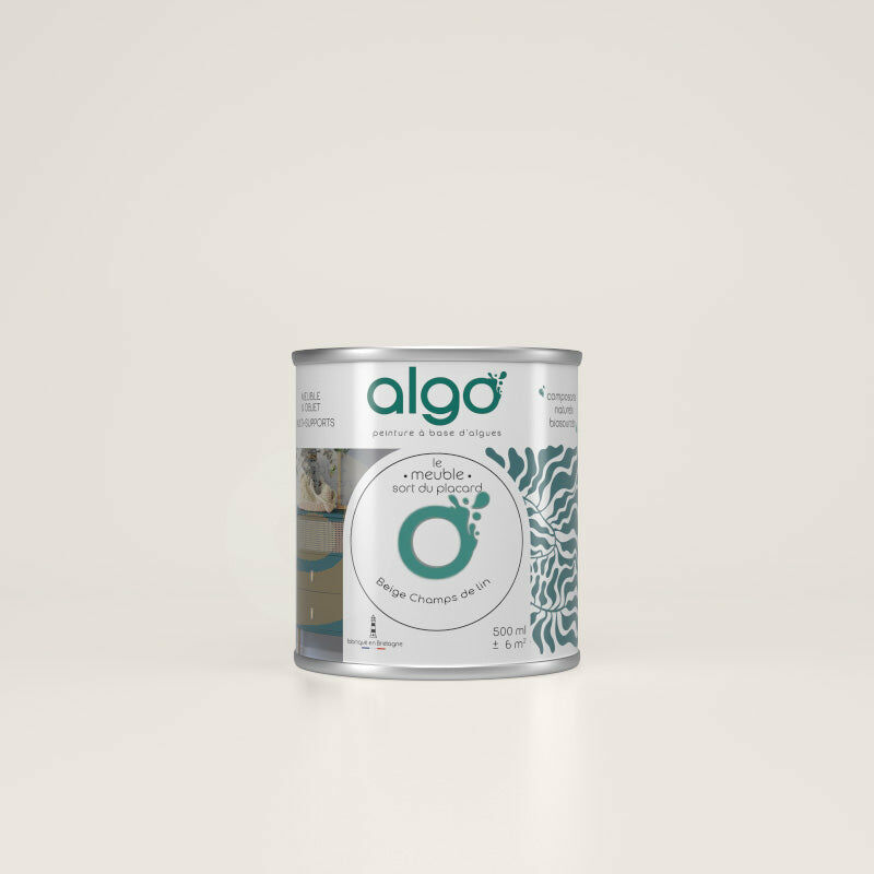 Peinture écologique Algo - Mat - Beige Champs de Lin - 0.5L