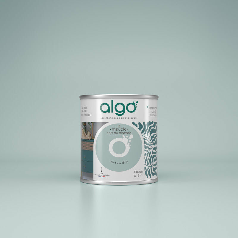 Peinture écologique Algo - Mat - Vert de Gris - 0.5L