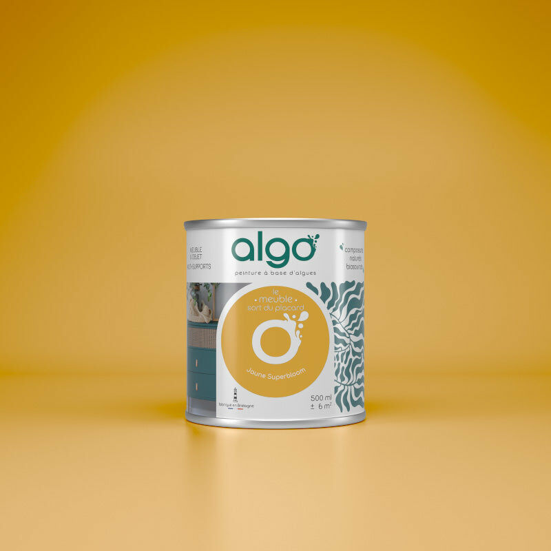 Peinture écologique Algo - Mat - Jaune Superbloom - 0.5L