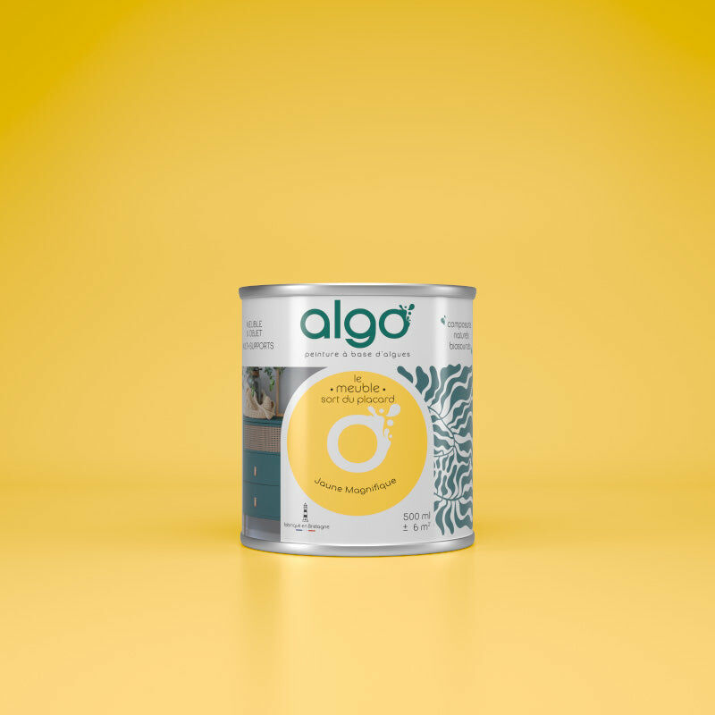 Peinture écologique Algo - Mat - Jaune Magnifique - 0.5L