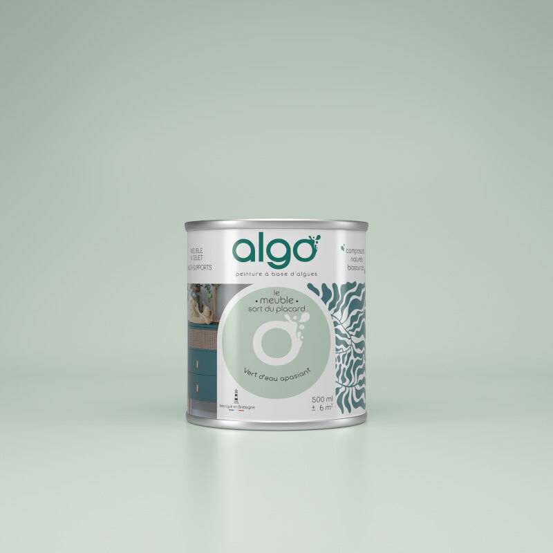 Peinture écologique Algo - Mat - Vert d'eau apaisant - 0.5L