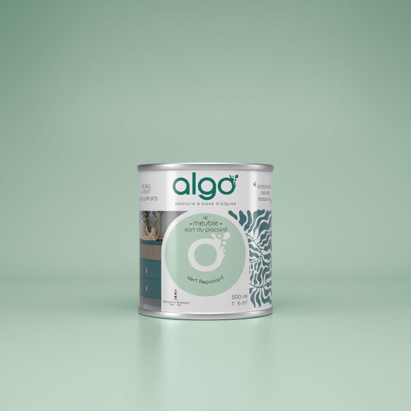 Peinture écologique Algo - Mat - Vert reposant - 0.5L