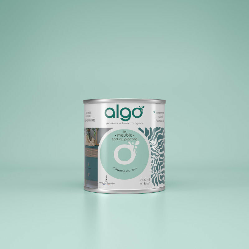 Peinture écologique Algo - Mat - Vert Détente au Spa - 0.5L