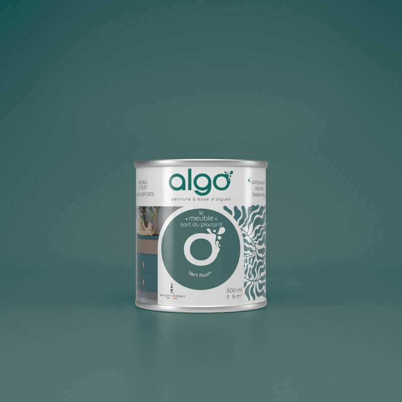 Peinture écologique Algo - Mat - Vert Paon - 0.5L
