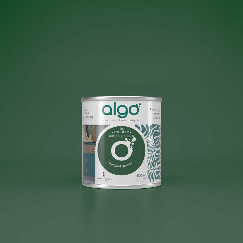 Peinture écologique Algo - Mat - Vert forêt de Pins - 0.5L