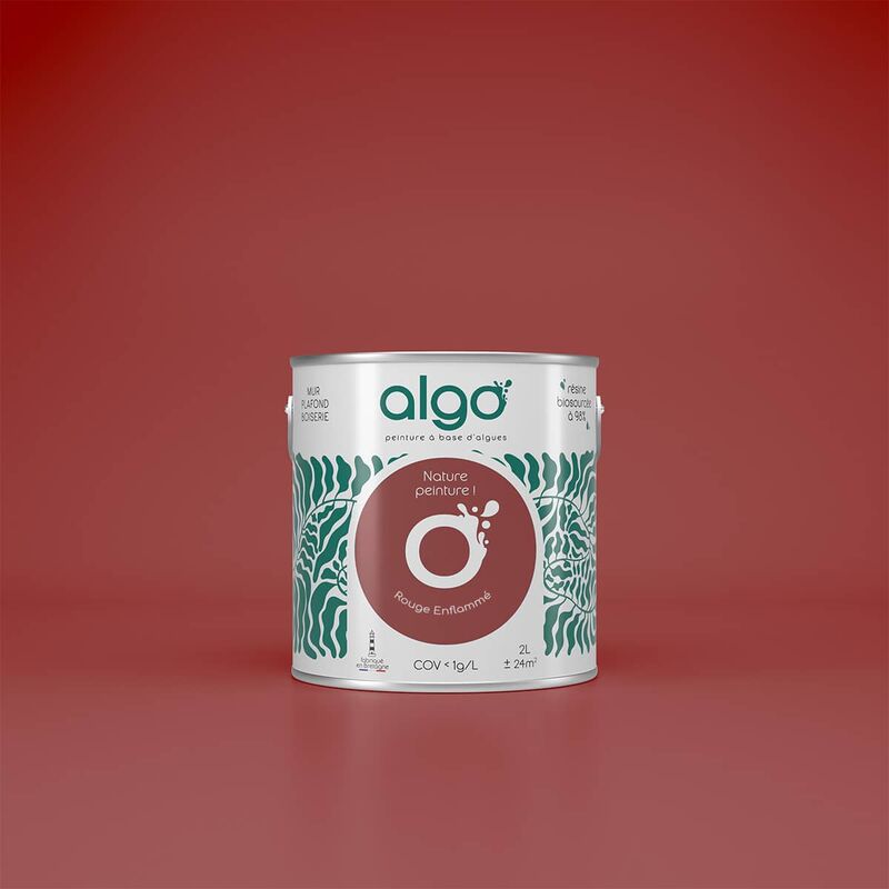 Peinture écologique Algo - Mat - Rouge enflammé - 0.5L