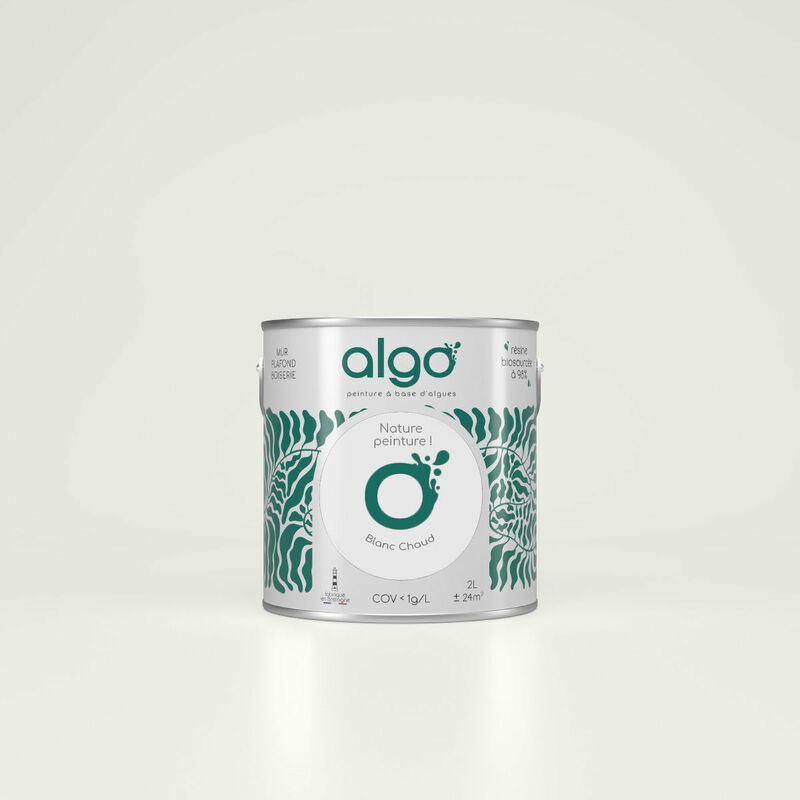Peinture écologique Algo - Satin - Blanc Chaud - 0.5L