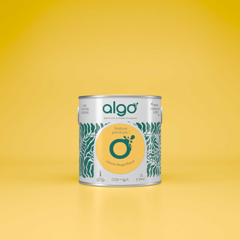 Peinture écologique Algo - Mat - Jaune Magnifique - 0.5L