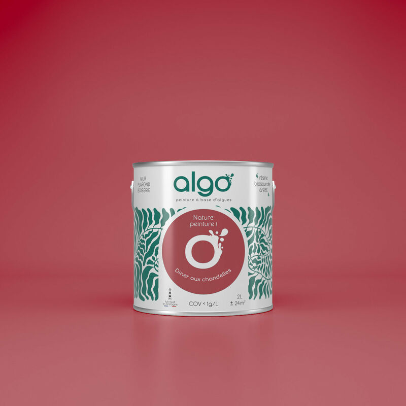 Peinture écologique Algo - Mat - Rose Diner aux Chandelles - 0.5L