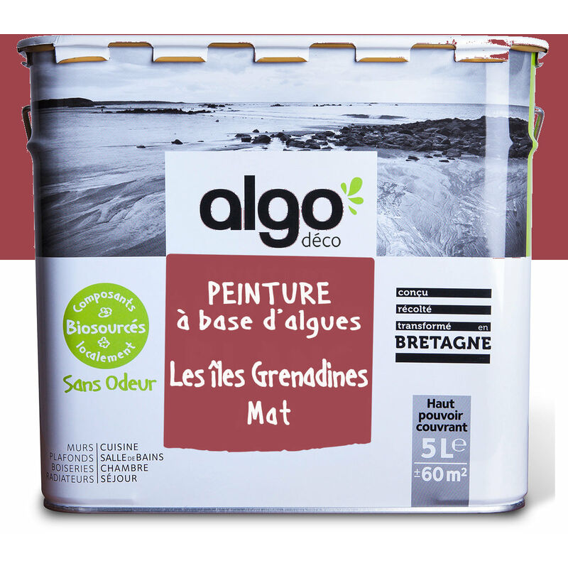 Peinture écologique Algo - Mat - Rouge Les Îles Grenadines - 5L