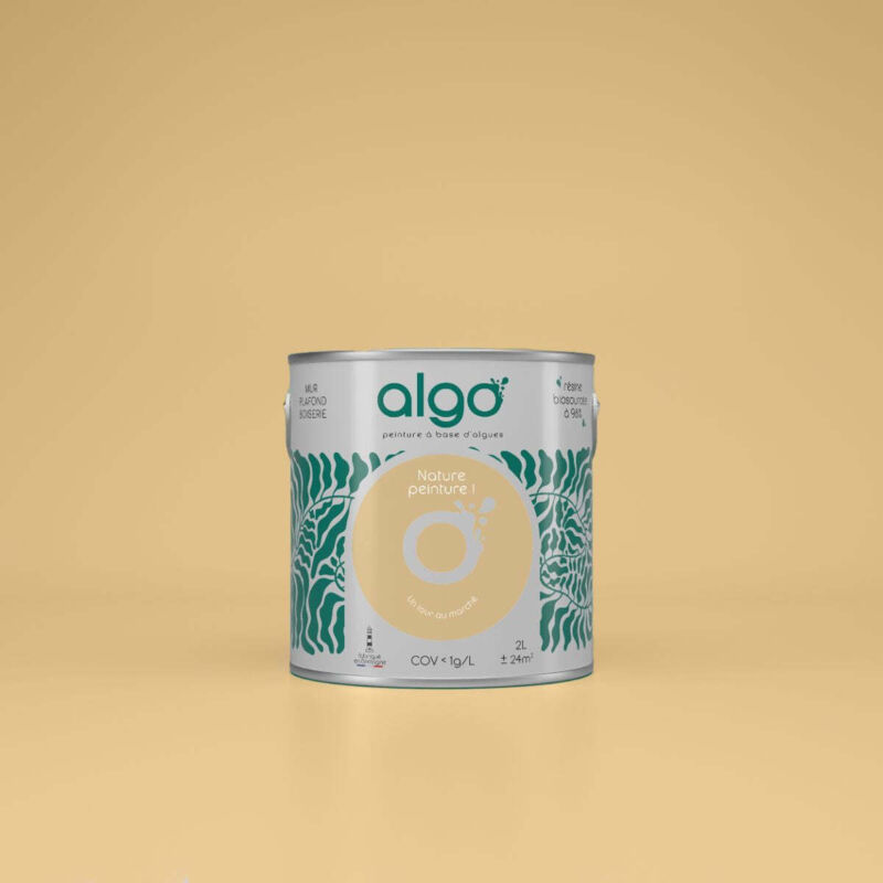 Peinture écologique Algo - Mat - Jaune Un tour au Marché - 2L